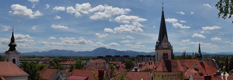 Panorama, Vistas subiendo al Castillo, Ljubljana, Eslovenia