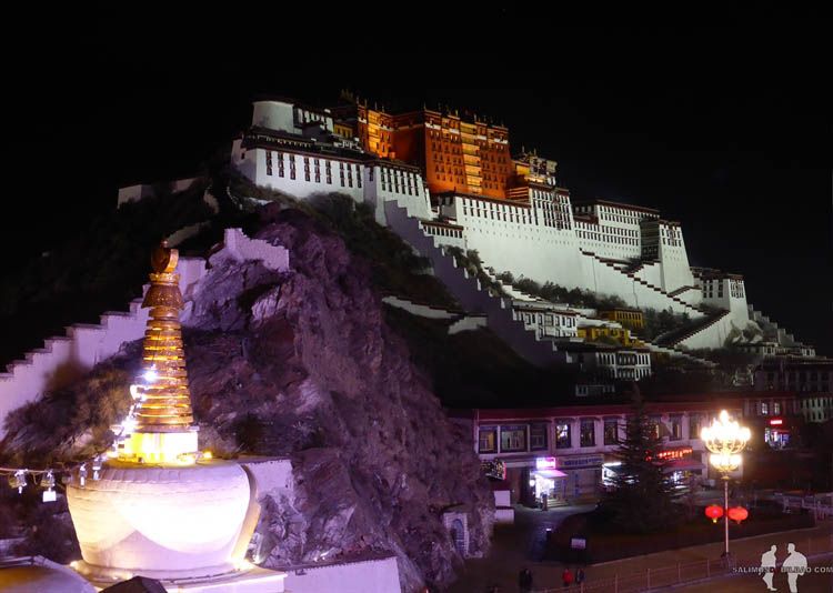 Potala por la noche, Yaowang Mountain Zhaojing Platform, Lhasa