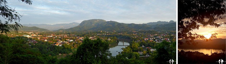 Panorama, Vistas y atardecer desde Monte PhouSi, Luang Prabang