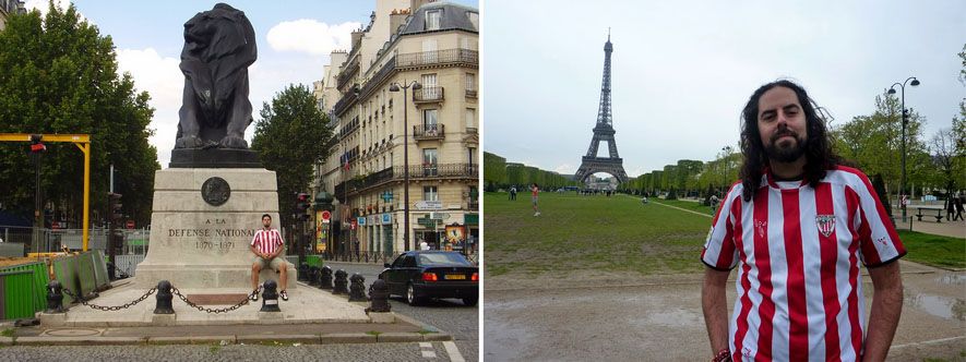 Con el Athletic en Francia Katz, Torre Eiffel desde Campo de Marte, París