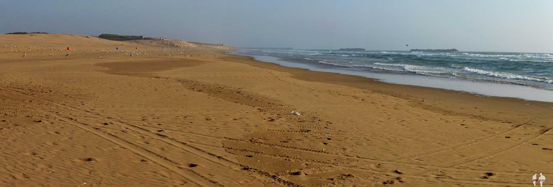Viajar por libre a Marruecos Pano, Playa de Agadir